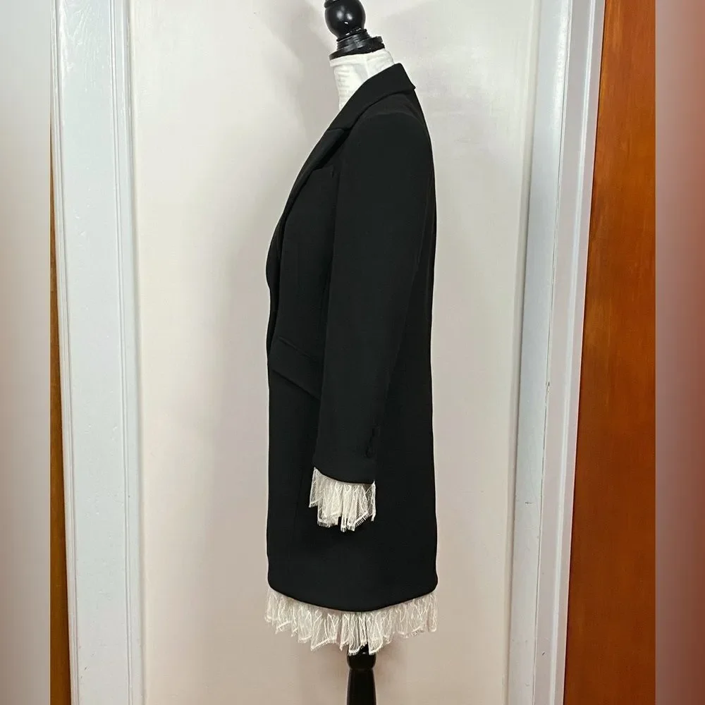 Cinq à Sept Roxie Lace-Trim Tailored Coat size S - Picture 10 of 16